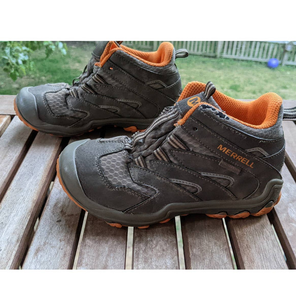 Merrell Child Chameleon Mid Lace Up Waterproof Hiking Boot size 1 - Picture 2 of 12